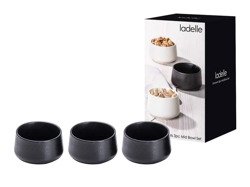 Ladelle ELEMENTS Schalenset mittel onyx Set3