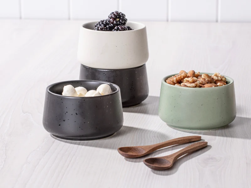 Ladelle ELEMENTS Schalenset mittel onyx Set3