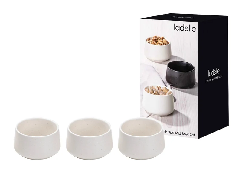 Ladelle ELEMENTS Schalenset mittel weiß Set3