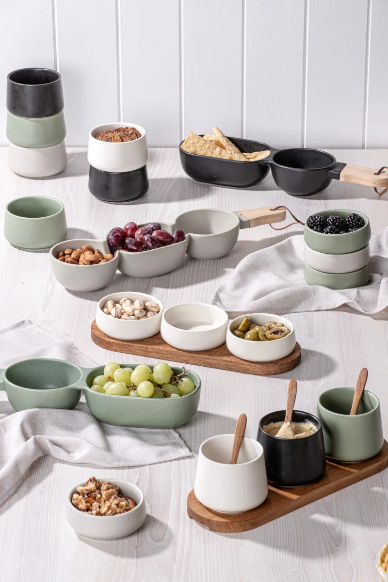 Ladelle ELEMENTS Schalenset flach weiß Set3
