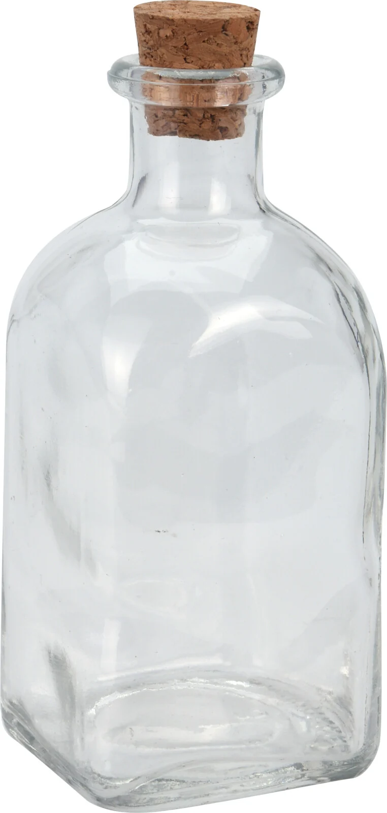 Packung mit 12 Flaschen Glas Quadrat 100ML mit Korken 5x5x11cm