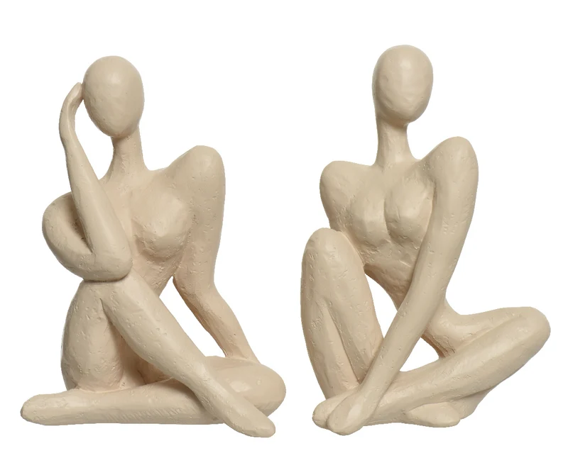 Polyresin Statue 2 sortiert off-white 13x10.5x20cm