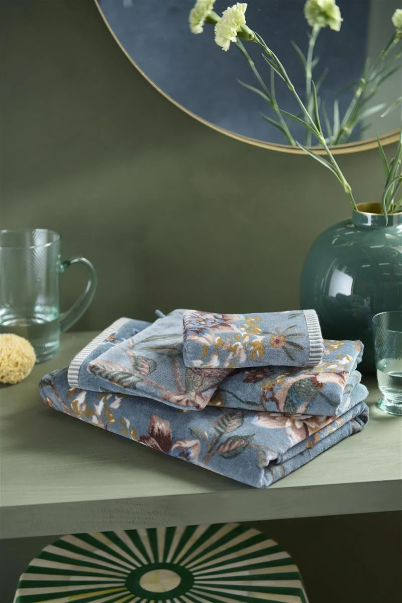 PIP STUDIO Secret Garden Waschhandschuh blue 16x22cm (1 Stück)