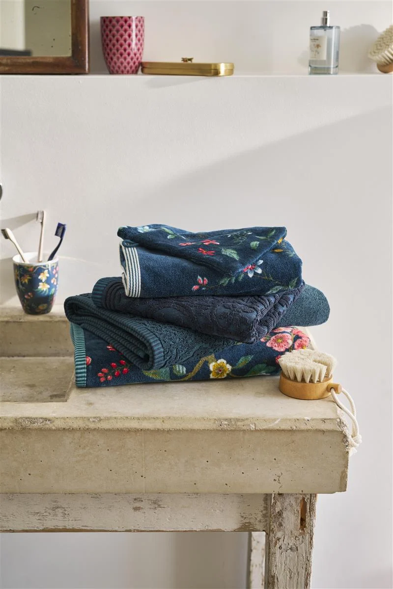 PIP STUDIO Les Fleurs Handtuch dark blue 55x100cm (1 Stück)