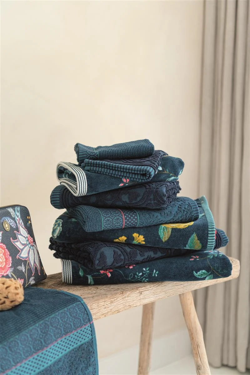 PIP STUDIO Les Fleurs Gästehandtuch dark blue 30x50cm (1 Stück)