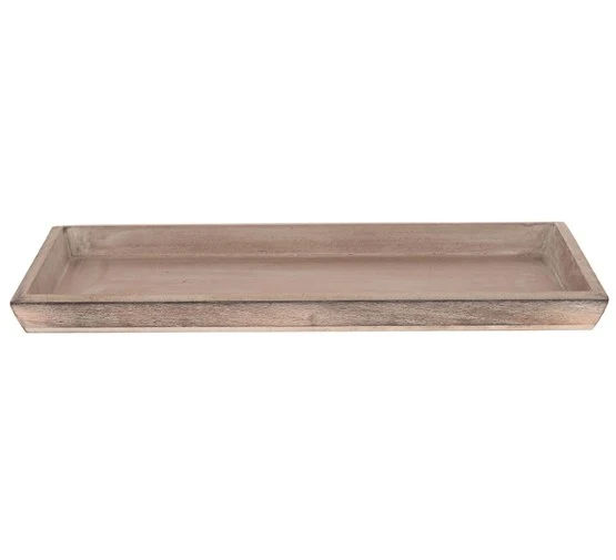 Tablett mdf 39x15x2,5cm antik grau-wash