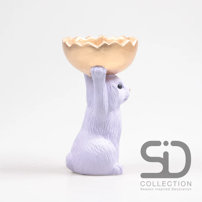 HASE MIT SCHALE ZEMENT 15X12.5X23 CM FLIEDERFARBEN