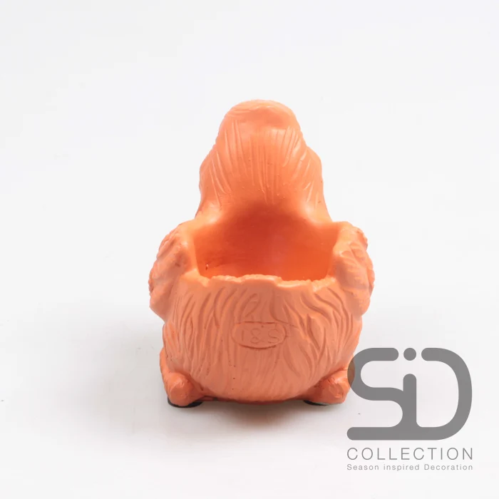 VOGEL MIT PFLANZER ZEMENT 12X8X7,5 CM STEIN ROT