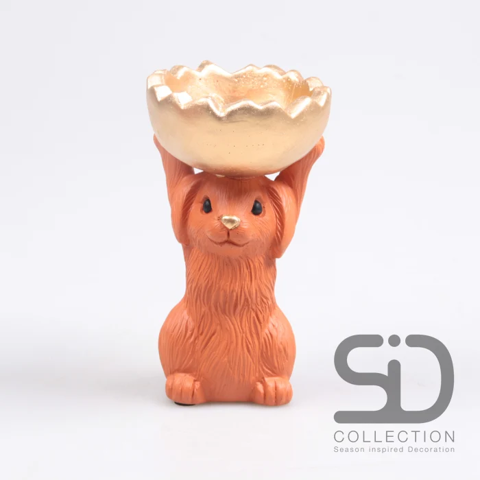 HASE MIT SCHALE ZEMENT 11X9,5X18 CM ZIEGELROT