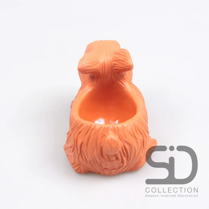 KANINCHEN MIT PFLANZER ZEMENT 13,5X7,5X8 CM STEIN ROT