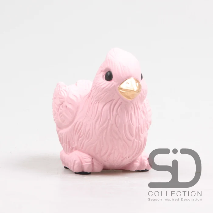 VOGEL MIT PFLANZER ZEMENT 12X8X7,5 CM ROSA