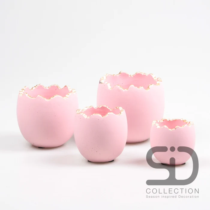 ZERBROCHENES EI ZEMENT 9,3X9,3X8 CM ROSA