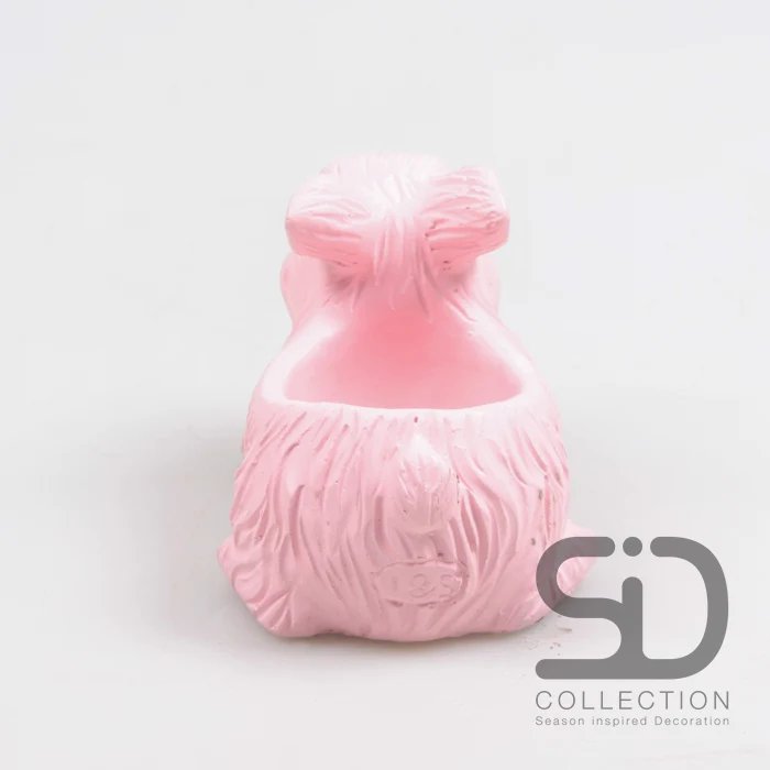 KANINCHEN MIT PFLANZER ZEMENT 13,5X7,5X8 CM ROSA