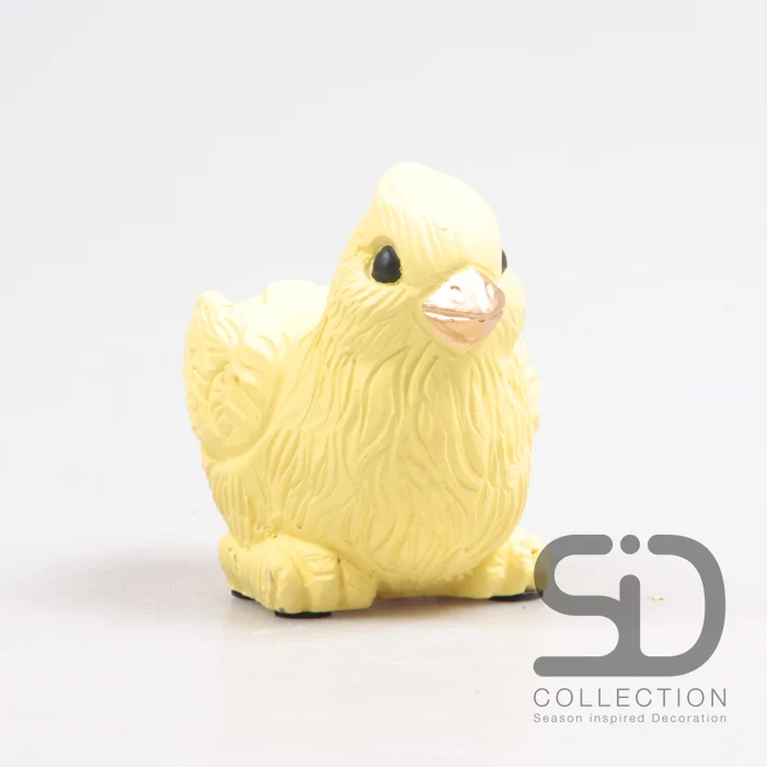 VOGEL MIT PFLANZGEFÄSS ZEMENT 12X8X7,5 CM GELB