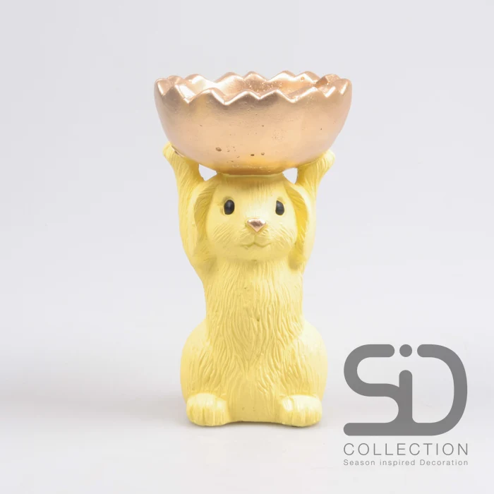 HASE MIT SCHALE ZEMENT 15X12.5X23 CM GELB