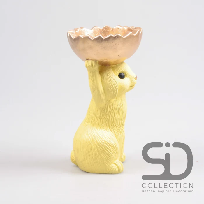 HASE MIT SCHALE ZEMENT 18,5X15X28 CM GELB