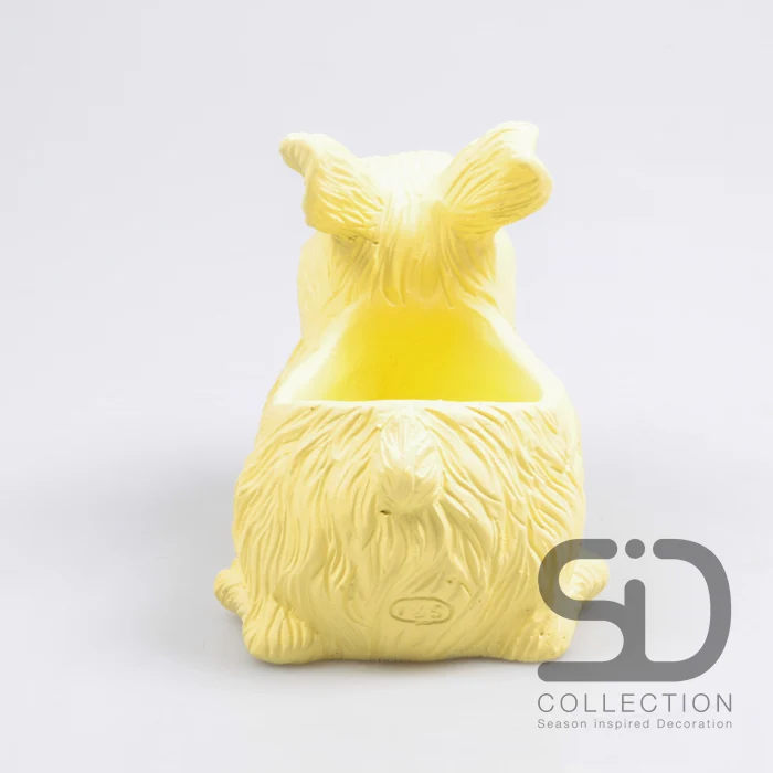KANINCHEN MIT PFLANZGEFÄSS ZEMENT 21X13.5X16 CM GELB
