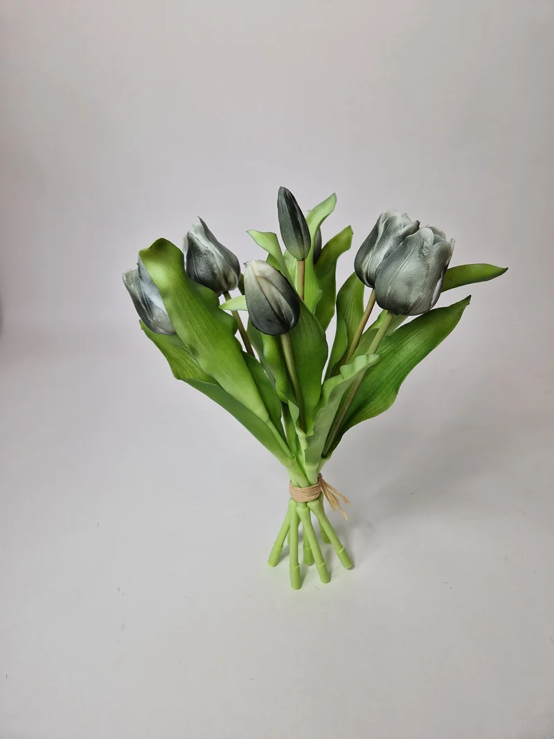 Real Touch Tulpe Bundle x7 L30cm Schwarz