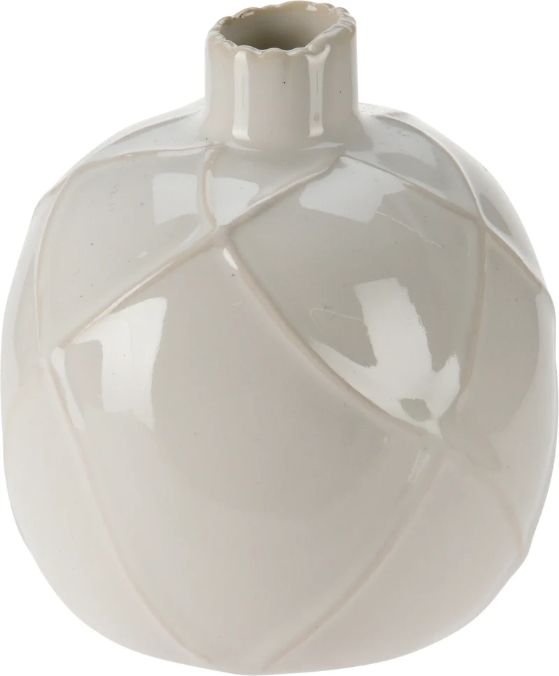 VASE WIRBEL 11X11CM WEISS