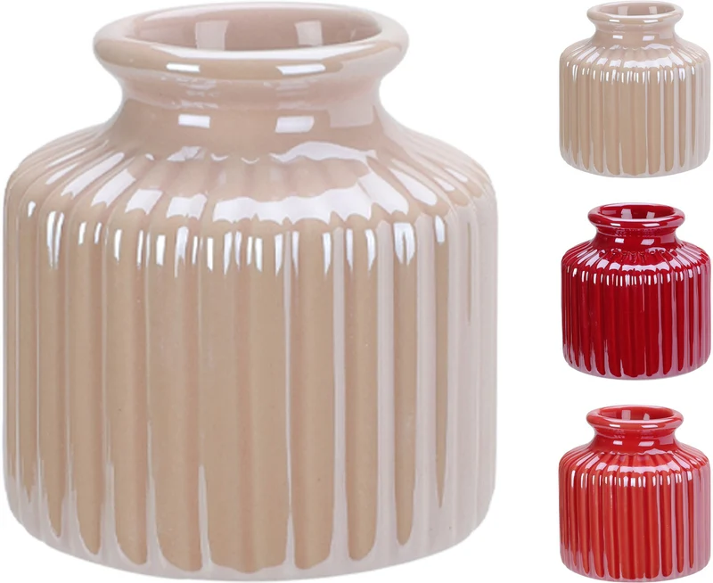 VASE MIT RELIEF ELEKTROPLATTIERT D8 H8CM 3 FARBLICH SORTIERT