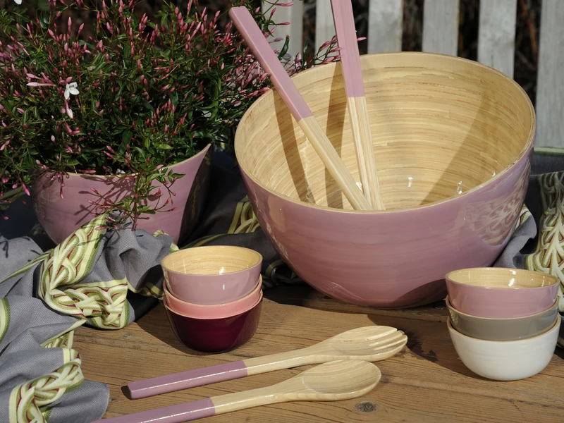 albert L. (punkt) Bambus-Schüssel flach mauve 30 x 10 cm