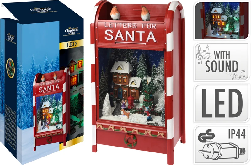 BRIEFKASTEN WEIHNACHTSDORF 62CM LED