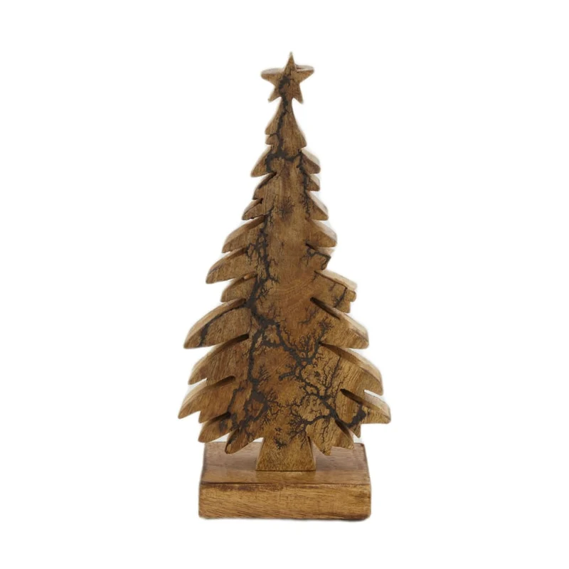 Baum Mangoholz 10x6x22cm Natur/Schwarz