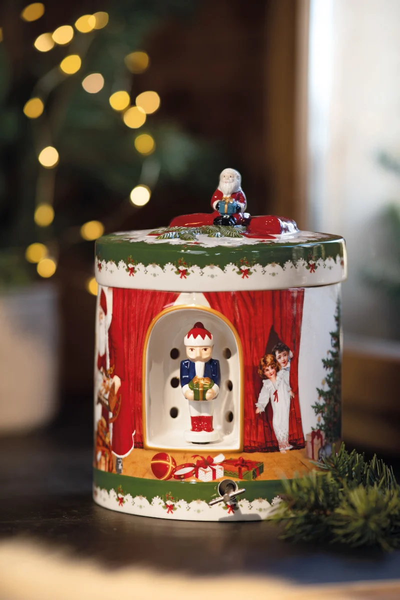 Villeroy & Boch Christmas Toys Spieluhr Paket rund Santa b.Gesch.
