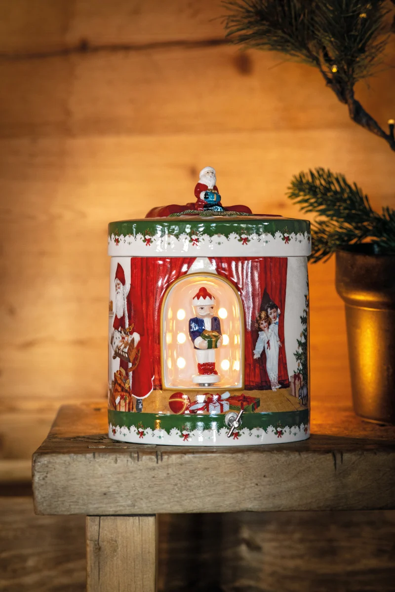 Villeroy & Boch Christmas Toys Spieluhr Paket rund Santa b.Gesch.