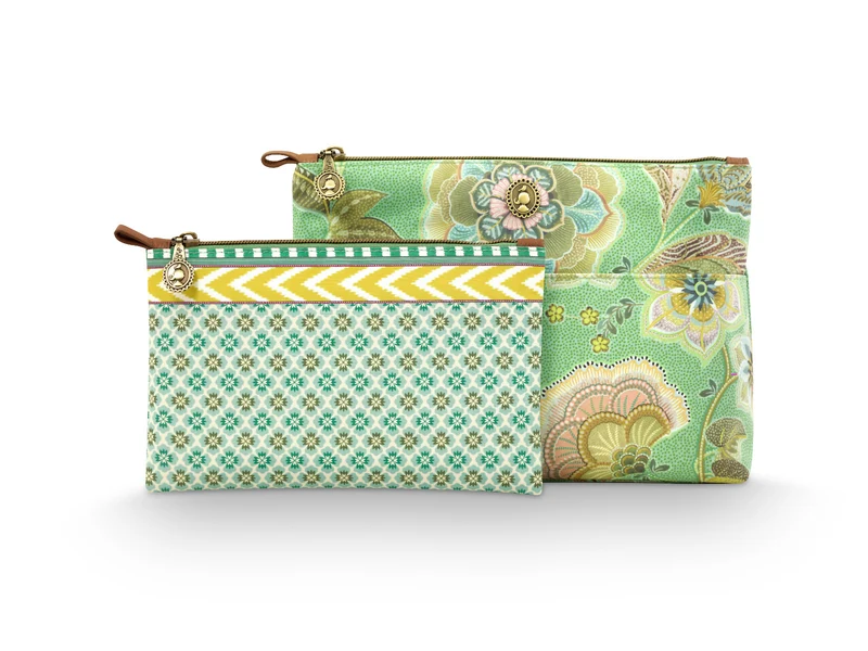 PIP STUDIO Caryn Kosmetiktasche Kombi Matata grün 26x7.5x18cm/22x1x13cm