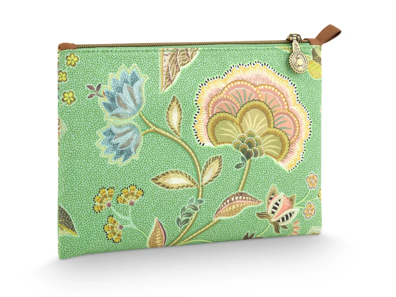 PIP STUDIO Charly Kosmetiktasche flach medium Matata grün 24x1x15.5cm
