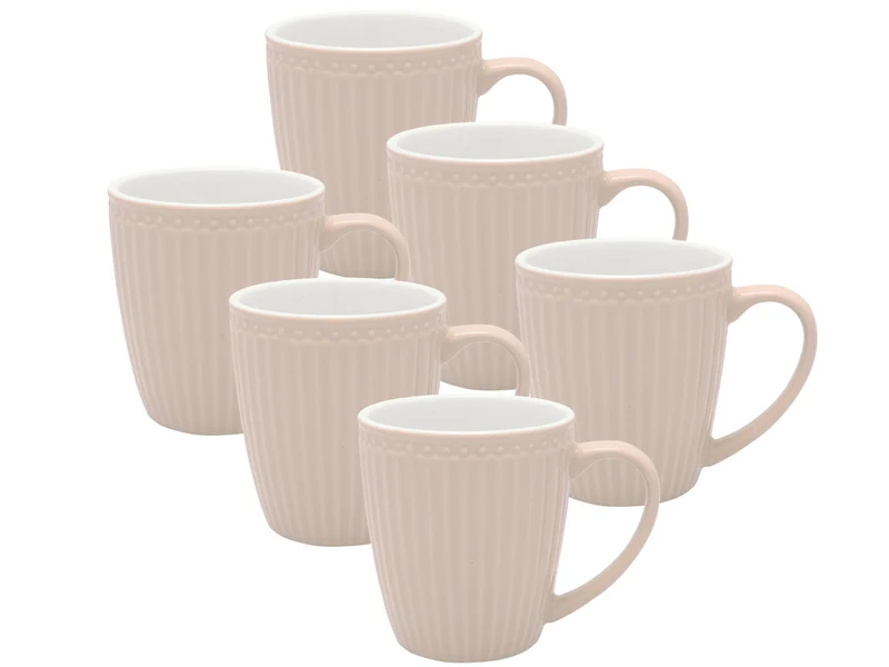 Greengate Alice Becher mit Henkel creamy fudge 0,4l Set6