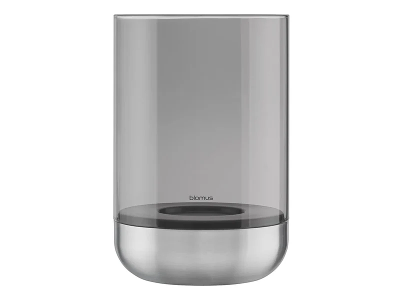 Blomus CALMA Laterne stainless steel matt glass smoke L 22,5cm