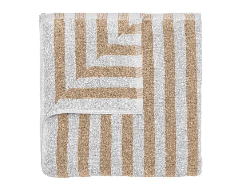 Blomus ARTO Badetuch micro chip/tan thick stripe 70x140cm