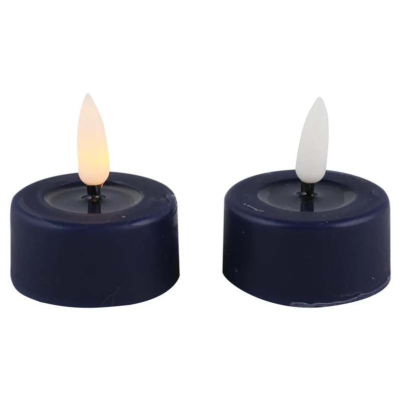 LED-Teelicht schmelzen Nacht blau Set/2 mit Timer (inkl. Batterien)