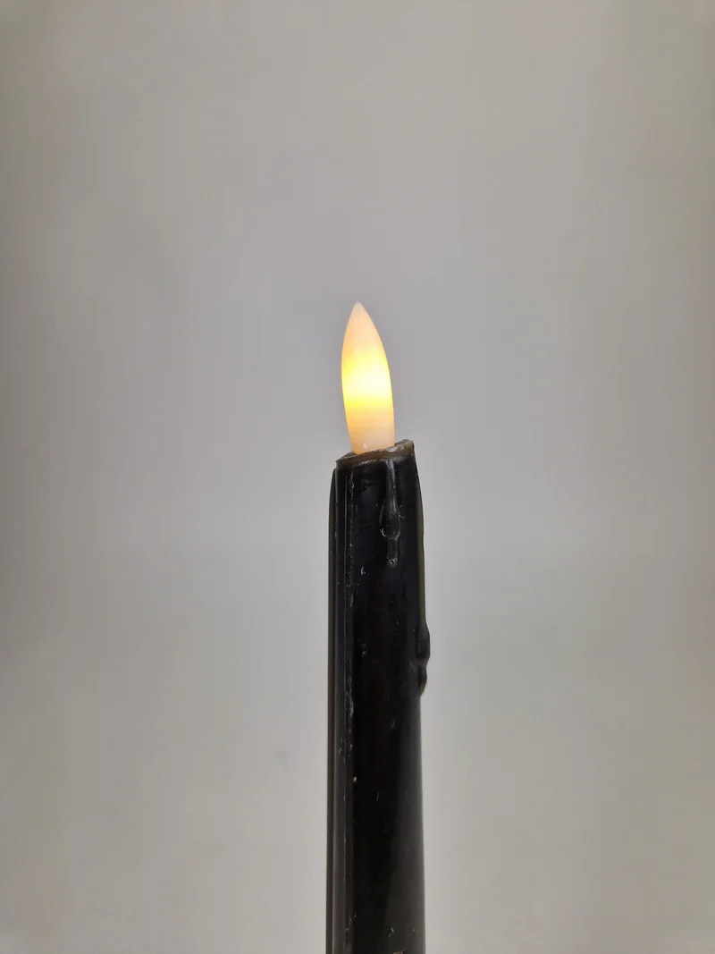 LED-Tropfkerze 24cm schwarz Set/2 (exkl. 2xAAA)