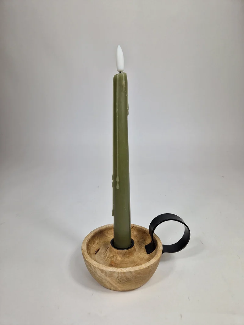LED-Tropfenkerze 24cm jadegrün Set/2 (exkl. 2xAAA)