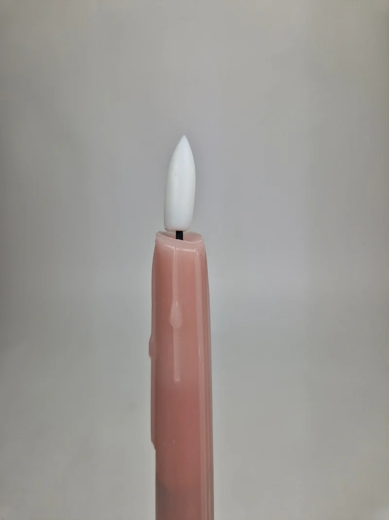 LED-Tropfenkerze 24cm hellrosa Set/2 (exkl. 2xAAA)