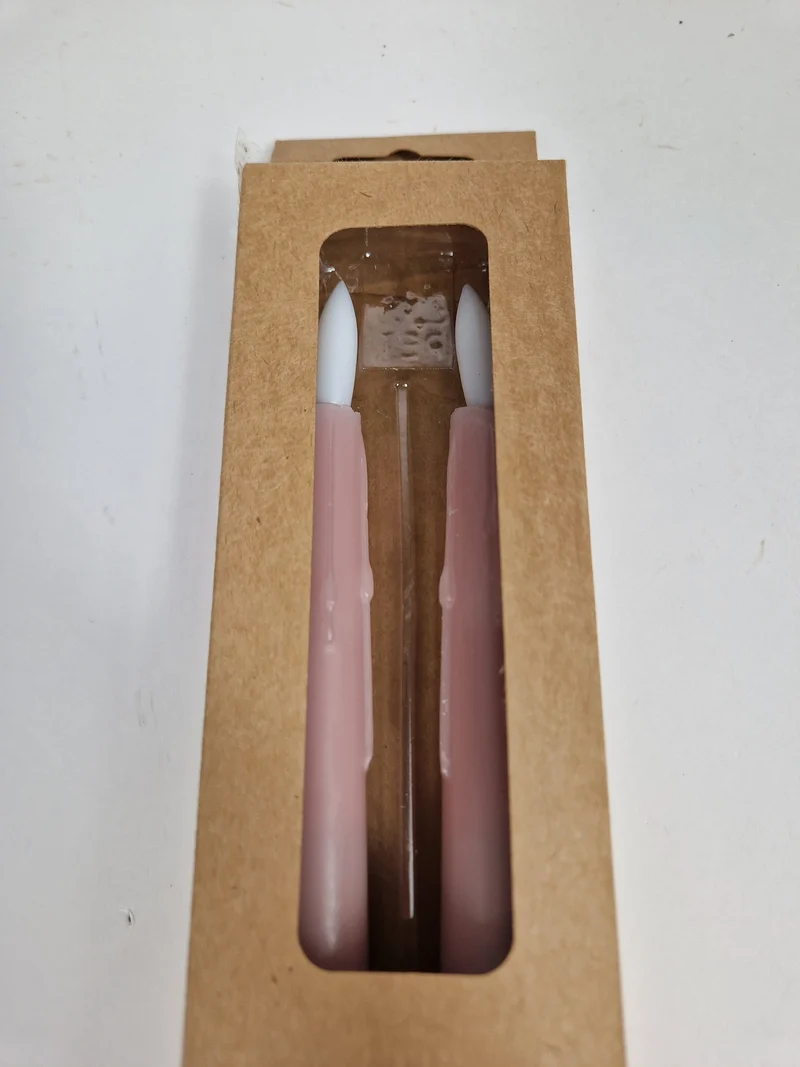 LED-Tropfenkerze 24cm hellrosa Set/2 (exkl. 2xAAA)