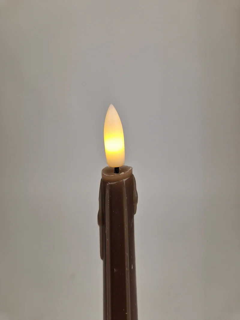 LED-Tropfenkerze 24cm braun Set/2 (exkl. 2xAAA)