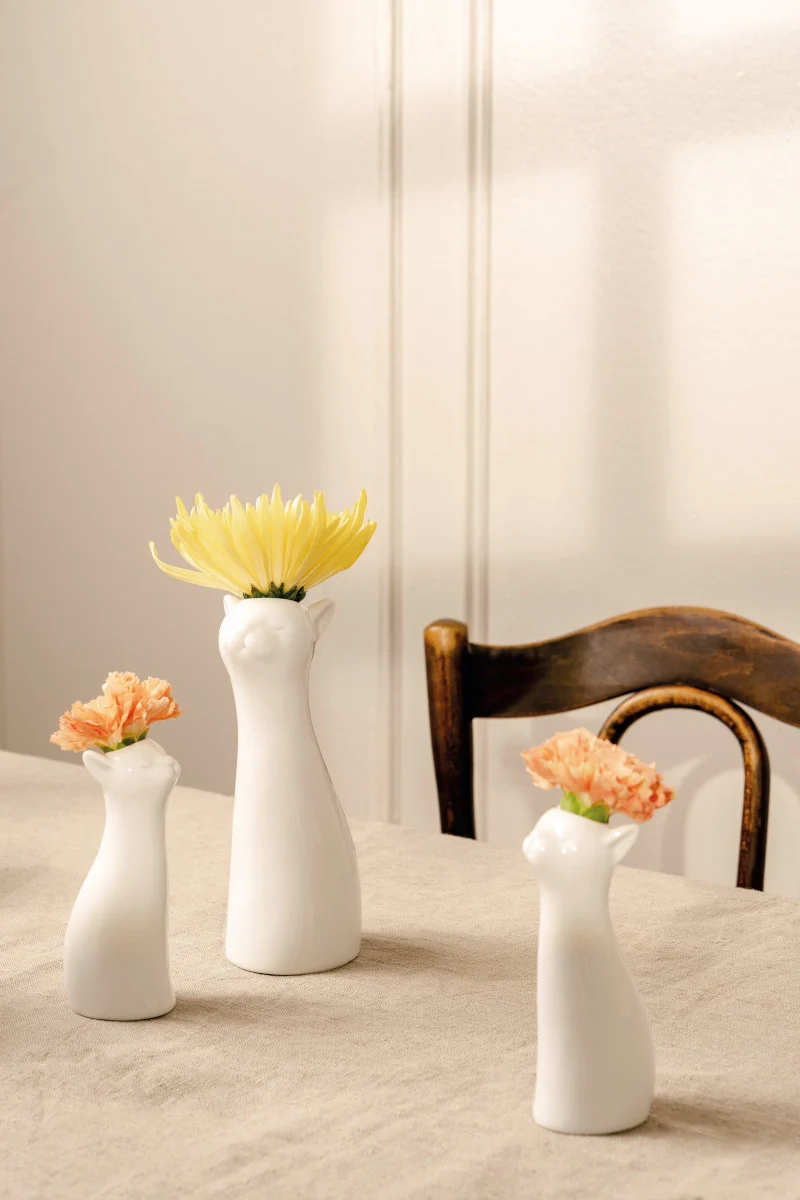Hutschenreuther Katzen-Vase Weiss Vase 20 cm
