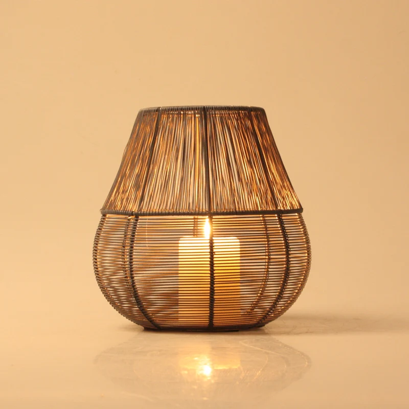 DRAHTLAMPE L MILLER GRAU/GOLD 20X20X20,5 CM
