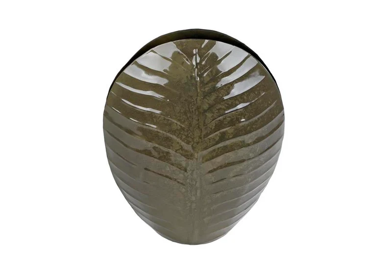 Vase "Leaf" XL Grün Metall 25,5x10,5x32cm