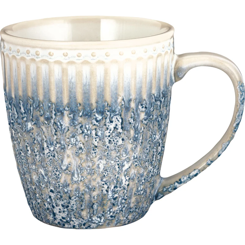 Greengate Alice Becher mit Henkel ripple blue 0,4l