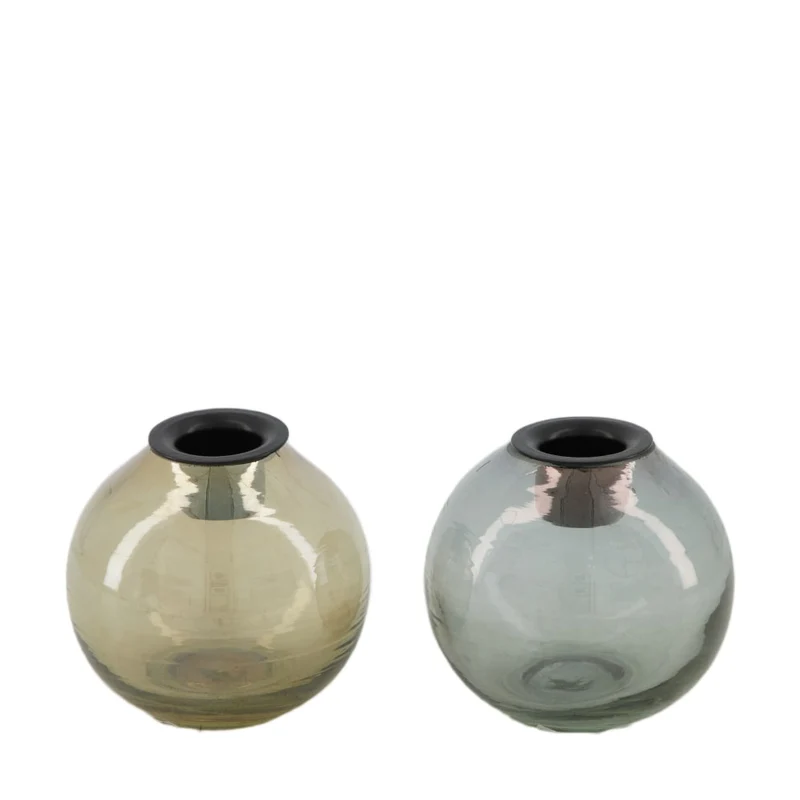 Teelichthalter Glas 8x8x8cm 2 Multi