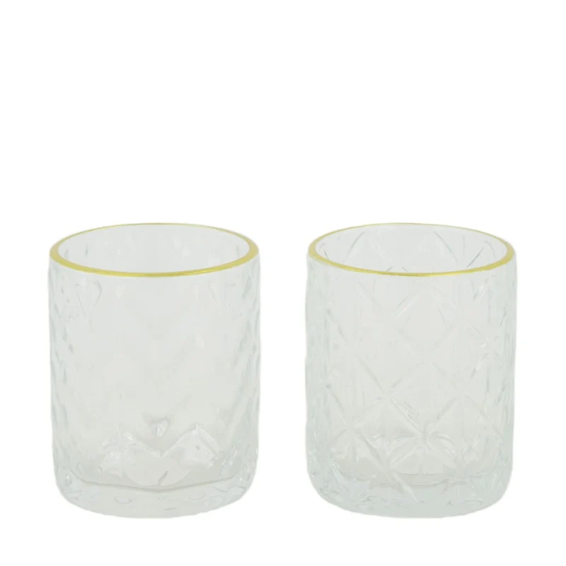 Teelichthalter Glas 8.5x8.5x10cm 2 Transparent Mix