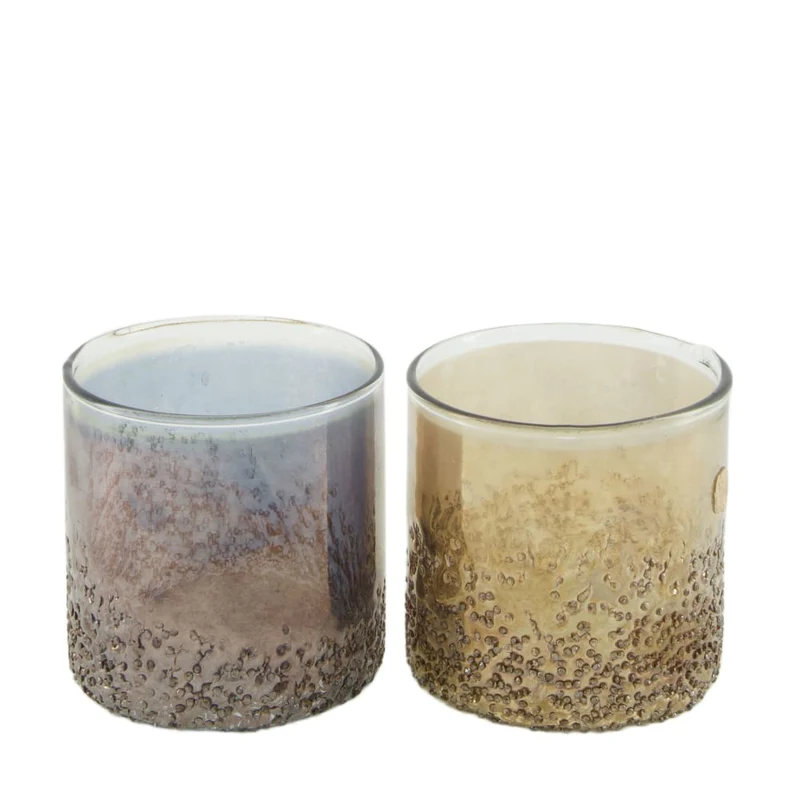Teelichthalter Glas 10x10x10cm 2 Gemischt