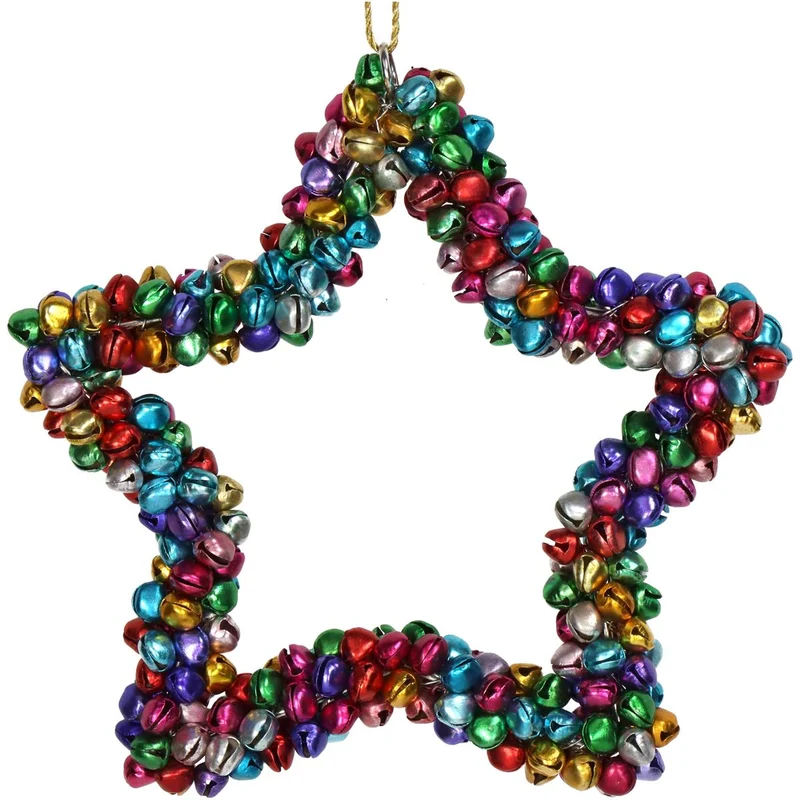 Ornament Glocken Stern Metall Multi 14cm