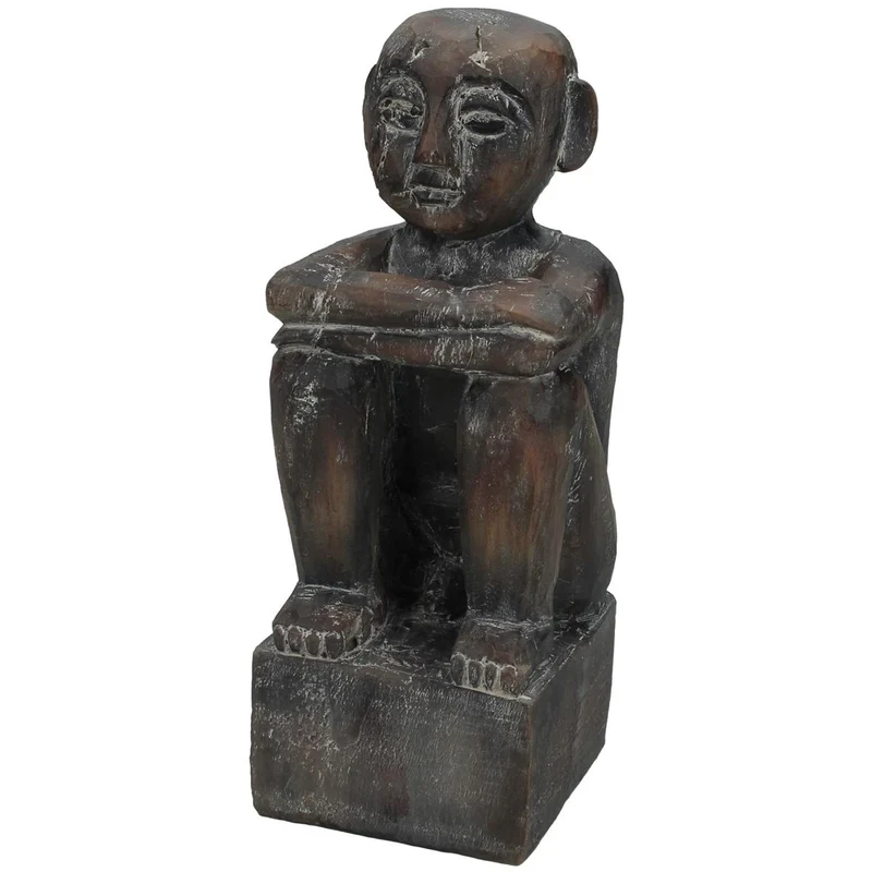 Ornament Figur Polyresin Braun 8x8x20cm