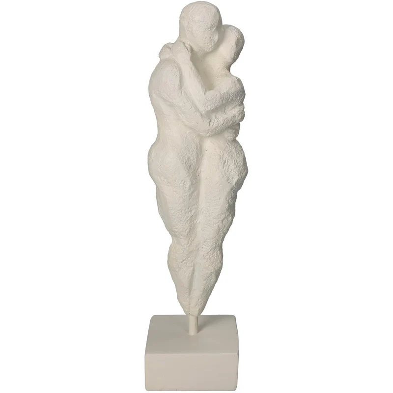 Ornament Menschen umarmen Polyresin Elfenbein 8x8x32,3cm